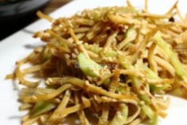 秋黄瓜拌豆腐丝的做法图解1