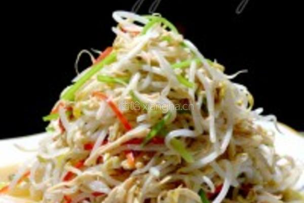 绿豆芽炒鸡丝的做法图解3
