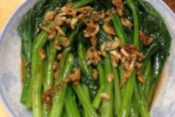 金蒜炒菜心的做法图解1
