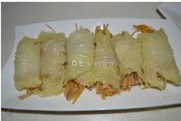 黄花菜白菜卷的做法图解4