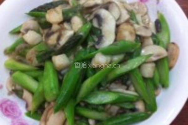 芦笋口蘑炒鲜贝的做法图解5