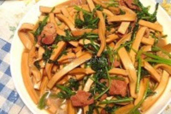 香菜炒豆干的做法图解3