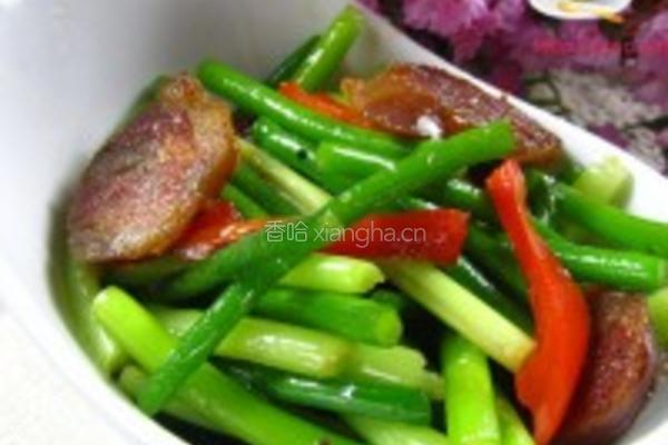 腊肠炒蒜苗的做法图解7