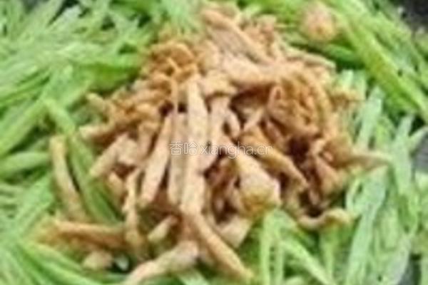 扁豆炒肉丝的做法图解4