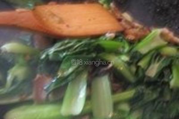 元蘑炒油菜的做法图解3