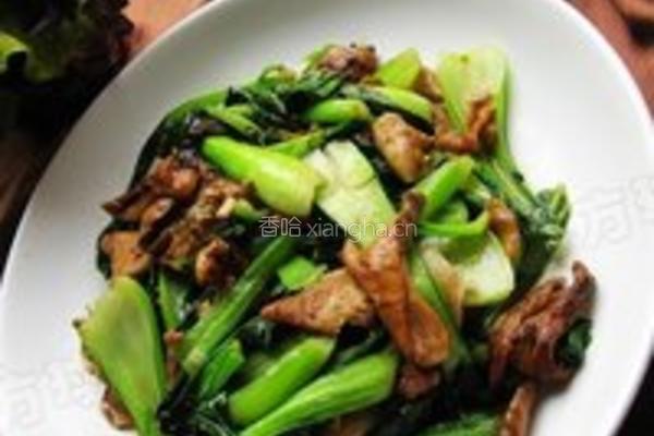 元蘑炒油菜的做法图解4