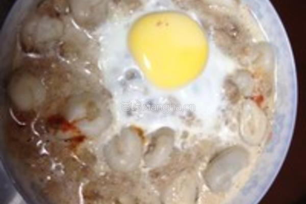 乌贼蛋蒸肉饼的做法图解1