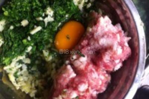 荠菜笋丁青团的做法图解3