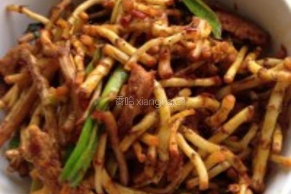 折耳根炒肉的做法图解3