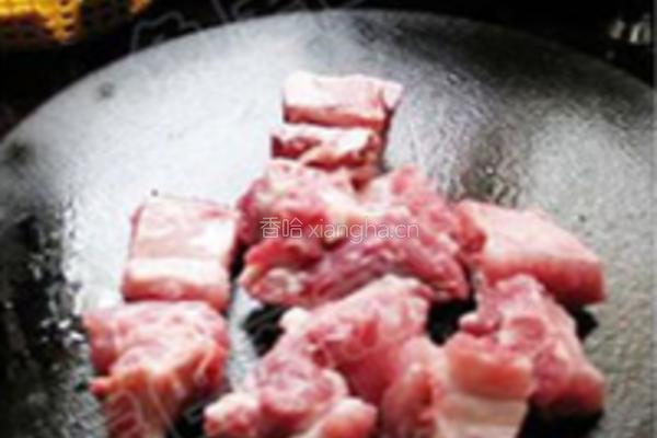 南瓜豆豉炒排骨的做法图解3