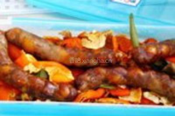 巧用橘子皮自制熏肠的做法图解8