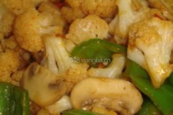 辣炒双菇菜花的做法图解9