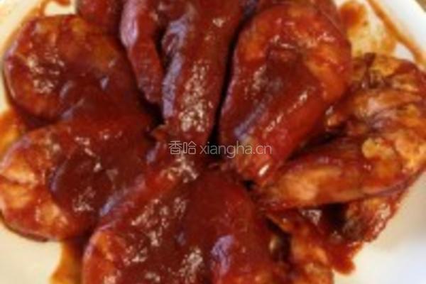 茄汁明虾的做法图解1