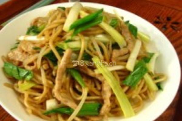韭黄肉丝炒面的做法图解11