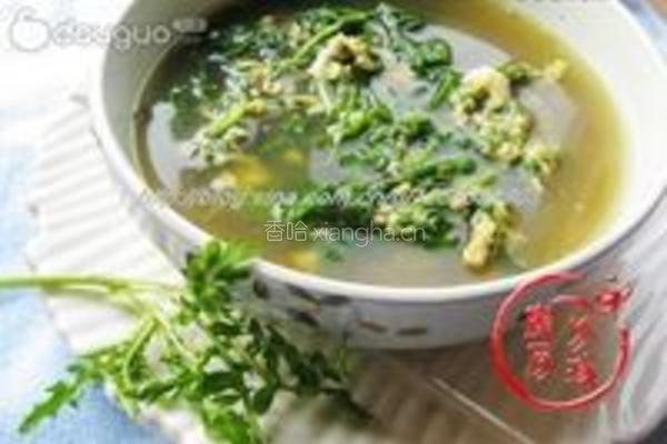 荠菜花汤的做法图解3