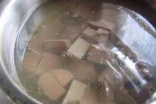 肉丝豆腐猪血汤的做法图解4