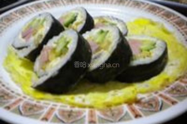 紫菜鸡肉寿司的做法图解1