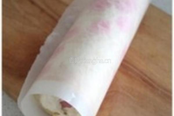 桃花手绘蛋糕卷的做法图解17