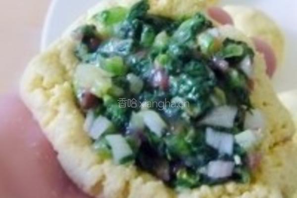 杂面小白菜贴饼子的做法图解11