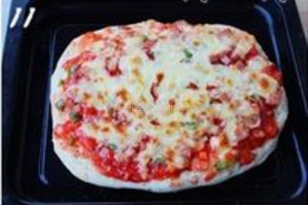 彩椒午餐肉披萨的做法图解11