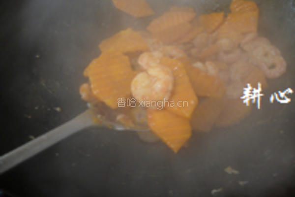 南瓜炒虾仁的做法图解8