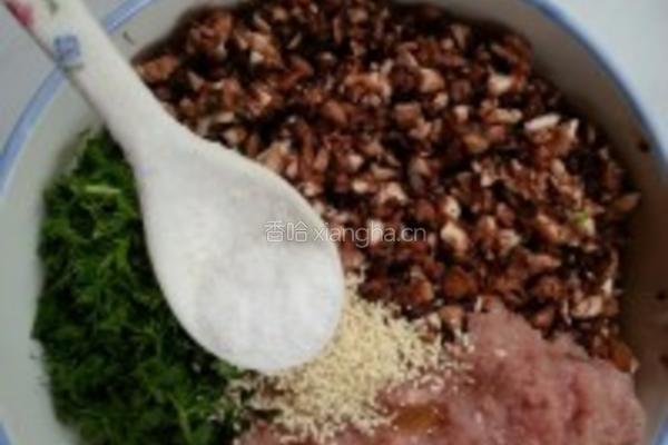 茴香蘑菇水煎包的做法图解3