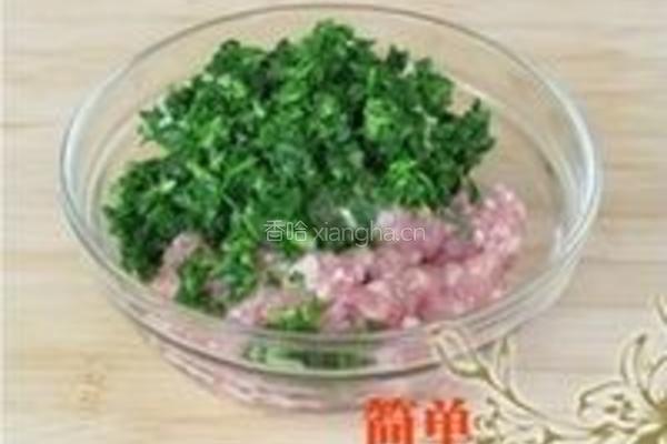 鸡汁荠菜百叶包的做法图解3