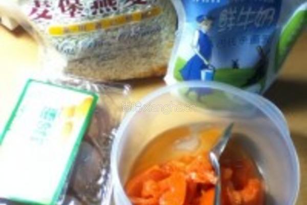 无油无面粉电饭煲木瓜燕麦蛋糕的做法图解1