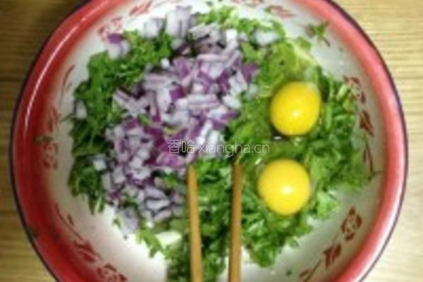 苦菊蛋饼的做法图解2