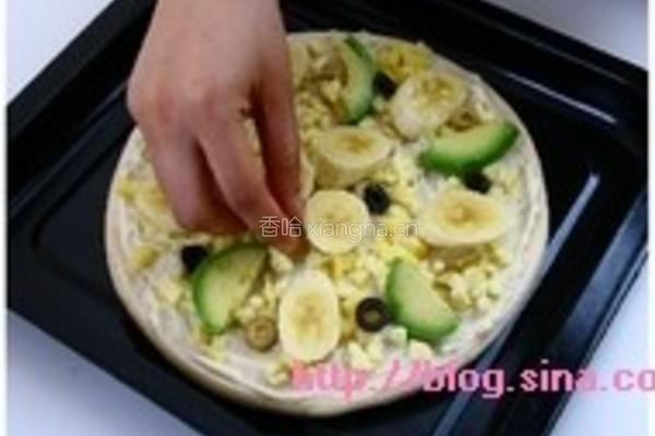 牛油果香蕉披萨的做法图解4