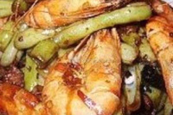 扁豆炒虾的做法图解4