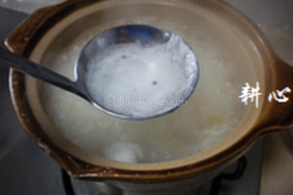 雪蛤莲子白果粥的做法图解5