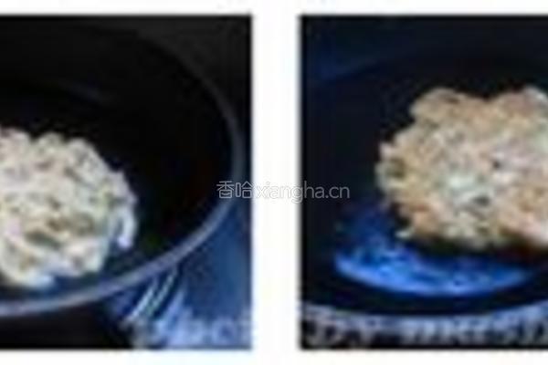 银鱼香菇煎蛋饼的做法图解4
