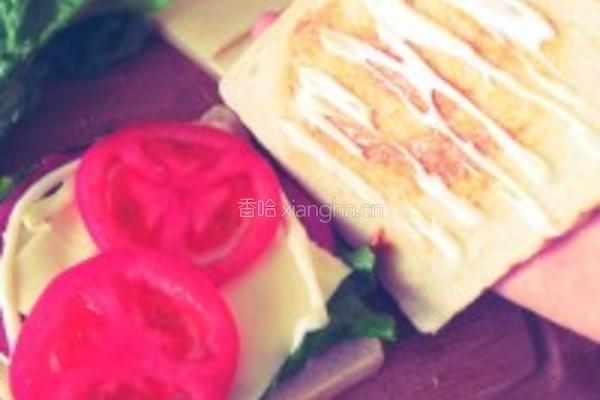 酥软足料火腿三明治的做法图解5