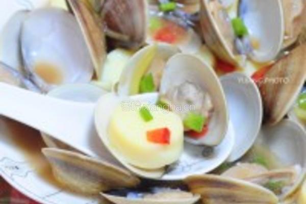 鸡蛋豆腐蒸文蛤的做法图解8