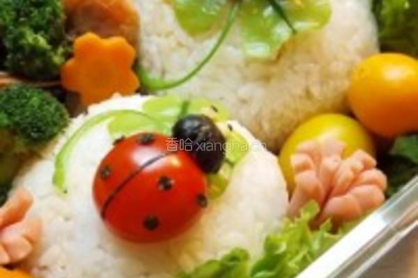 三叶草与瓢虫便当的做法图解1