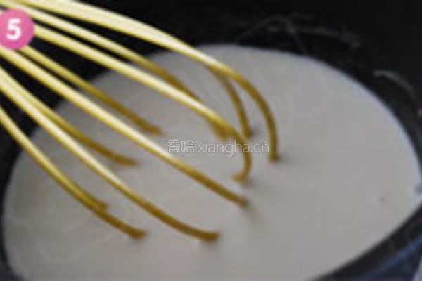 黄桃免烤布丁的做法图解5