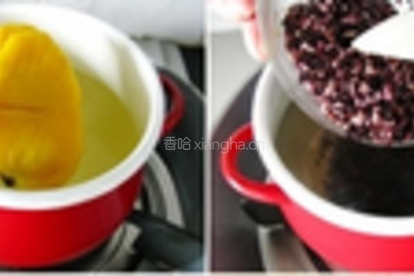 椰浆芒果紫米粥的做法图解4