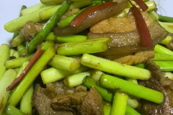 家常蒜苔炒五花肉的做法图解6