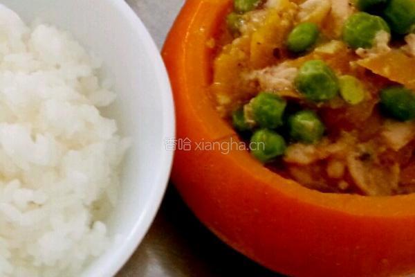 南瓜鸡肉盅的做法图解6