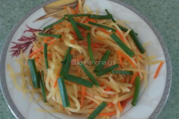 土豆丝炒胡萝卜丝的做法图解3
