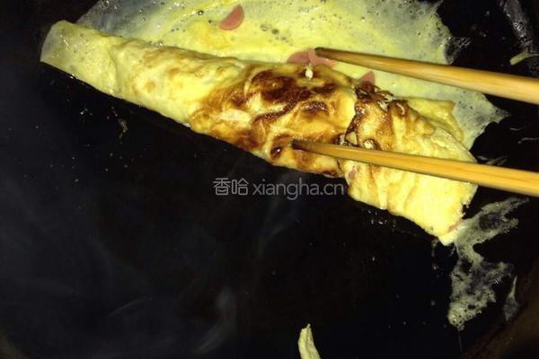 鸡蛋火腿卷的做法图解3