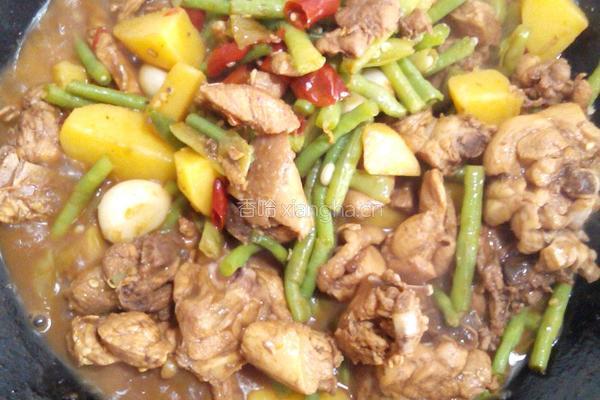 豇豆烧鸡肉的做法图解5