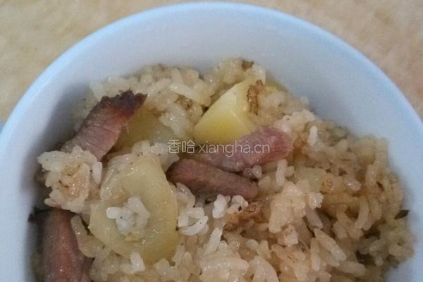 腊肉土豆糯米饭的做法图解8