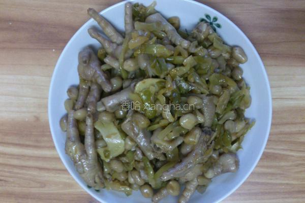 花生榨菜焖鸡脚