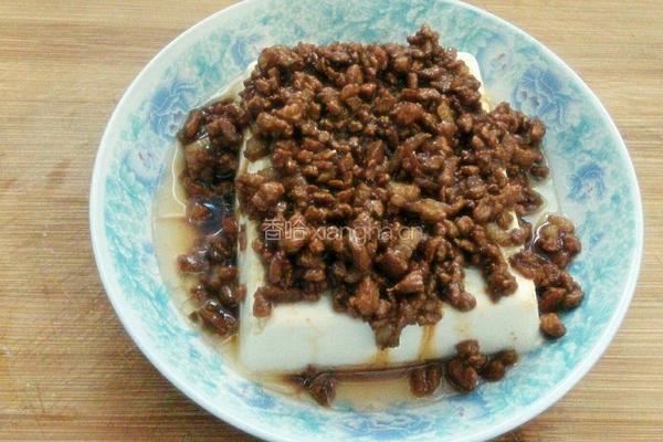 肉末蒸豆腐的做法图解4