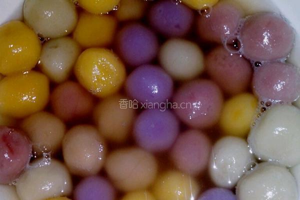 自制彩色小汤圆的做法图解7