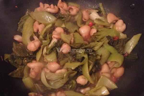 酸菜炒大肠的做法图解8