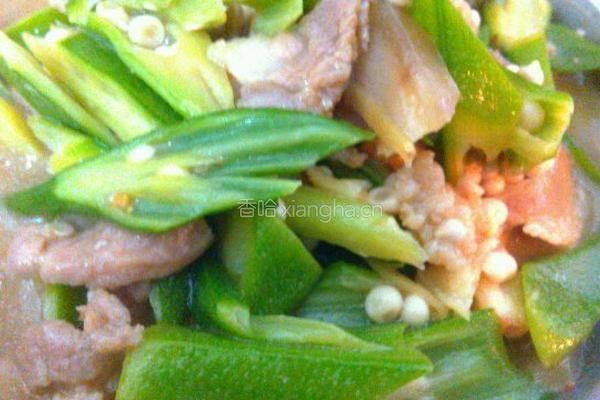 秋葵炒肉的做法图解6
