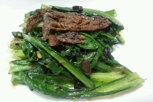 豆豉鲮鱼油麦菜的做法图解4